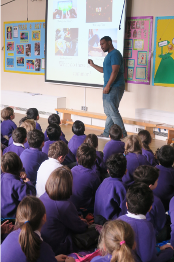 Nathaniel Tomlinson's workshop at St Gregory's Primary School