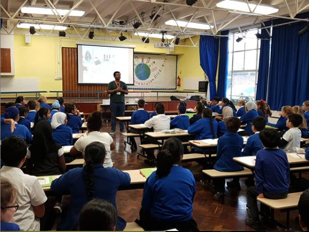 Nathaniel Tomlinson's workshop at Gifford Primary School